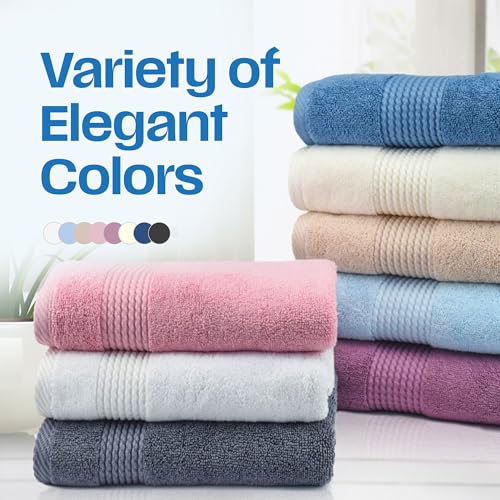 Lara Premium Bath Towel Set 6 Piece - Soft & Highly Absorbent Bathroom Towel Set, 100% Luxury Turkish Cotton, Flannel Bath Towels, 1 Bath Towel, 1 Hand Towel, 4 Washcloths - Damson - color: Damson, size: 1 Bath Towel, 1 Hand Towel, 4 Wash Cloths