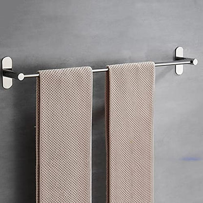 Stainless Steel Bathroom Towel Bar, Rustproof Heavy Duty Mount Towel Rod, Square Towel Holder Rack Rail Storage Organizer Hanger, Multiple Uses (Size : 50cm) - size: 50cm
