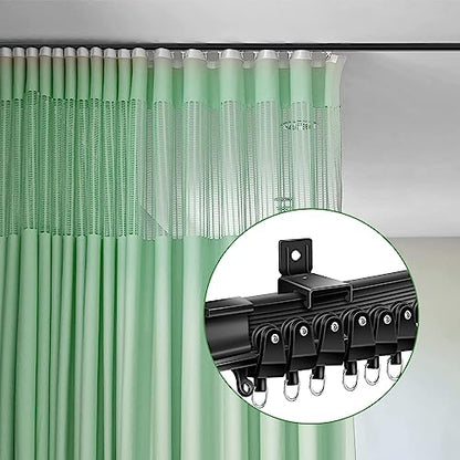 TOKPLNU Wall Mount Brackets for Flexible Curtain Track, Bendable Curved Curtain Rail Wall Mounting Hardware, Black 10 Pack - color: Black, size: 10Pcs Wall Mount Bracket
