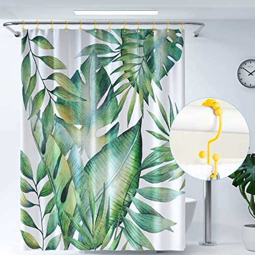Shower Curtain Hooks,304 Stainless Steel Shower Rings for Bathroom,Double Glide Shower Hooks for Bathroom Shower Curtain Rods Curtains,Set of 12 Hooks,Yellow（Shower Curtain Hooks Style A ） - color: Yellow（shower Curtain Hooks Style a ）