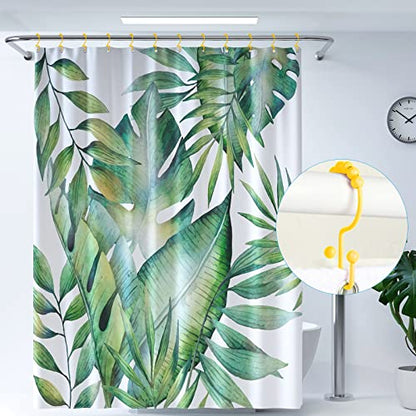 Shower Curtain Hooks,304 Stainless Steel Shower Rings for Bathroom,Double Glide Shower Hooks for Bathroom Shower Curtain Rods Curtains,Set of 12 Hooks,Yellow（Shower Curtain Hooks Style A ） - color: Yellow（shower Curtain Hooks Style a ）