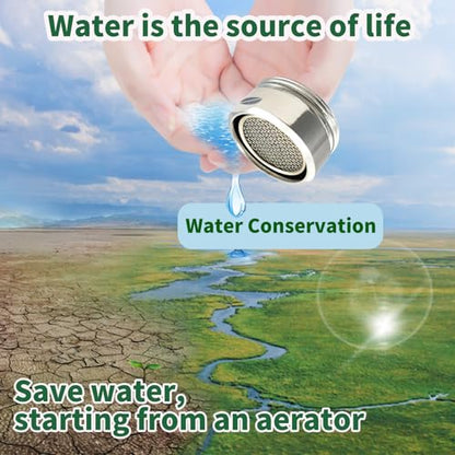 Bathroom Sink Aerator,2.2 GPM Faucet Aerator, Made of Solid Brass and Stainless Steel,15/16 Inch Male Thread Faucet Replacement with Gasket,For Kitchen and Bathroom,6PCS(Silvery) - style: Male-6PCS