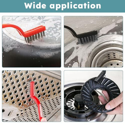 17pcs Crevice Cleaning Brush Set, Bristle Corner Cleaning Brush Set Household Use for Kitchen, Bathroom, Corner, Grout, Sink, Cup(Black)