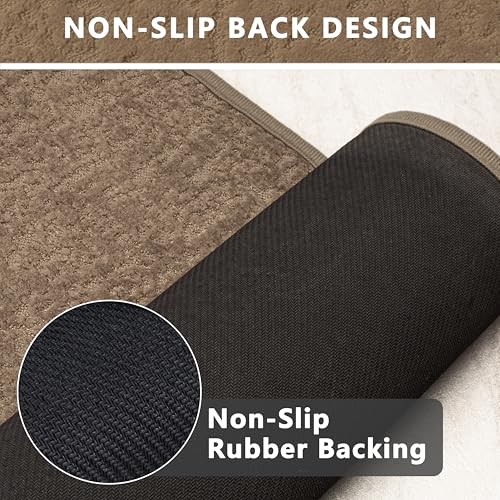 Bathroom Mat Quick Dry Low Profile Washable Bathroom Rugs | Non Slip Bath Rugs Ultra Thin Bath Mat Fit Under Door, Coffee, 17" × 32" - color: Coffee, size: Medium(17"x 32")