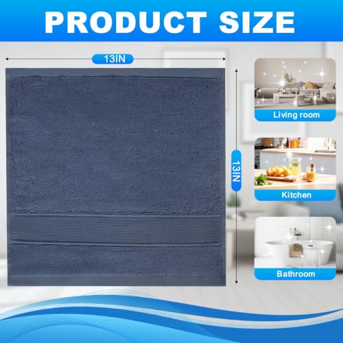 100% Cotton Wash Cloth, 13x13 Inch, 3 Pack, 3 Colors - color: C-green, White and Blue