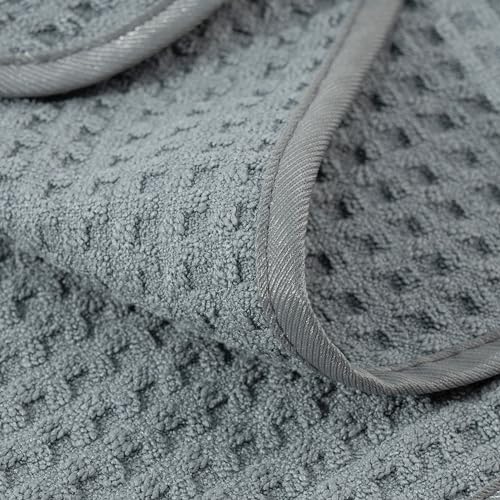 POLYTE Quick Dry Microfiber Waffle Bath Towel Body Wrap for Men, One Size | 20 in. Length x 58 in. Sweep
