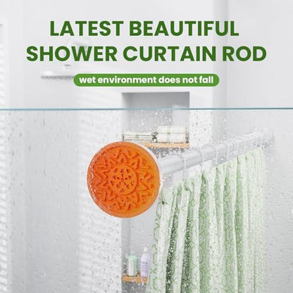 Shower Curtain Rod 32-65 Inches, No Drill Shower Rod Tension, Never Rust Anti-Slip Shower Curtain Rod for Bathroom Window, Adjustable Tension Curtain Rod. White - color: white, size: 32-65 inches