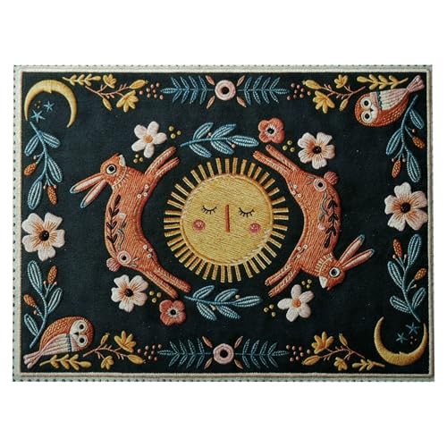 Dish Drying Mat Absorbent Coffee Mat Rubber Backed Soft Silicone Kitchen Drying Mat for Kitchen Bathroom Coffee Bar (Midnight Moon Rabbit, 16 x 24 Inches) - color: Midnight Moon Rabbit, size: 24" x 16"