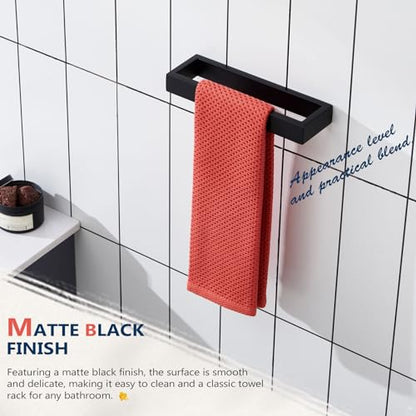KOKOSIRI Towel Rings Matte Black Hand Towel Bar Holder 9-Inch Kitchen Rack Stainless Steel for Bathroom Hardware Wall Mounted, 2 Pack B4008BK-L9-P2 - color: Matte Black, size: 2 Pack