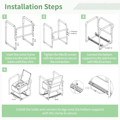 Dry Flush Toilet Safety Rails, Heavy Duty Toilet Frame | for Elderly Seniors Handicap & Disabled, Pregnant, Injury, Surgery