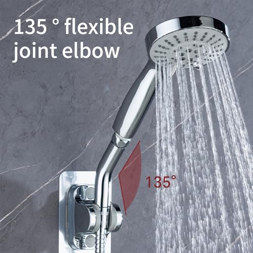 Shower Elbow Adapter for Handheld Shower Head 45 Degree Connectors Stainless Steel Construction Polished Chromes Finish - color: Short