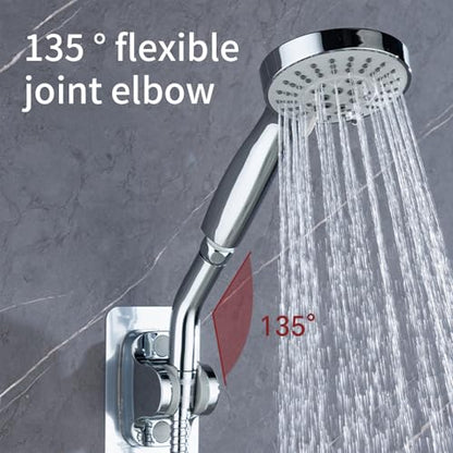Shower Elbow Adapter for Handheld Shower Head 45 Degree Connectors Stainless Steel Construction Polished Chromes Finish - color: Short