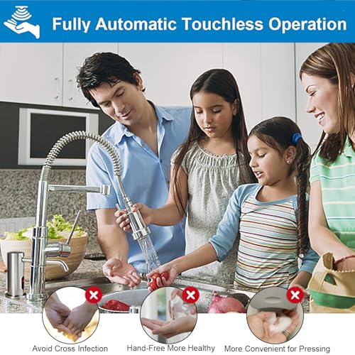 Automatic Soap Dispenser for Kitchen, Electric Soap Dispenser Built in Sink | Touchless Liquid hand Soap Dispenser with 1000ml Bottle, Infrared Sensors Soap Dispenser for Business Bathroom Brushed Nickel - color: Brushed-liquid