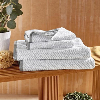 Wellbe Towel Set Quick Dry, Absorbent, Soft, 2 Bath, 2 Hand, White, 4-Piece - color: White, size: Towel Set - 2 Bath, 2 Hand