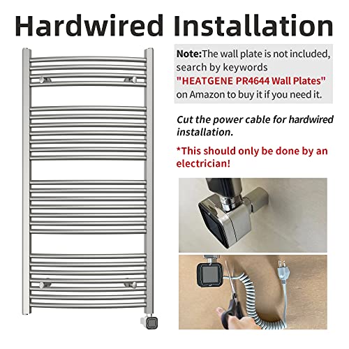 Smart Towel Warmer with Timer and Temperature Control, Plug-in/Hardwired Towel Rack Heater Compatible with Alexa and Google Home, Large Liquid Filled Smart Towel Heated Rails, Brushed