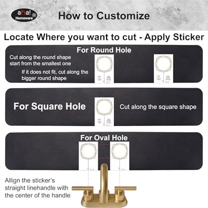 Customizable Faucet Mat Kitchen: AHA HOMEWARE Diatomite Rubber Kitchen Sink Splash Guard, Absorbent, Cuttable 2-PACK (Black, 29") - color: Black, size: 29" x 29"
