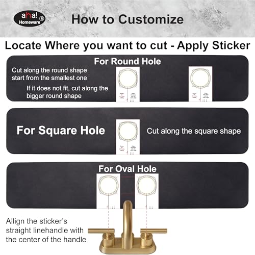 Customizable Faucet Mat Kitchen: AHA HOMEWARE Diatomite Rubber Kitchen Sink Splash Guard, Absorbent, Cuttable 2-PACK (Light Gray, 24") - color: Light Gray, size: 24" x 24"