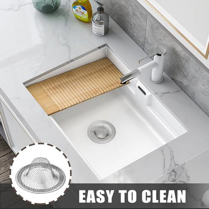 BokWin 4PCS Stainless Steel Mesh Sink Strainer, 2.12" Top/0.9" | Slop Basket Filter Trap, Shower Bath Tub Drain, Hair Catcher, For Home Bathrooms