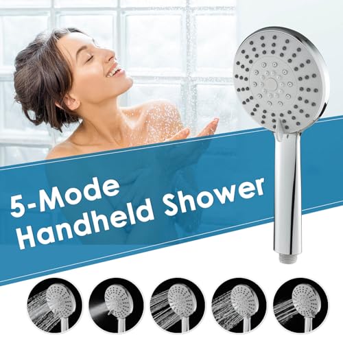 ROVOGO Glass Shower Panel Tower System With Adjustable Shower Head, White | Stainless Rain Shower Head, 5-Setting Handheld, 6 Body Jets, Tub Spout, Shower Column With Brass Mixing Valves, 47-1/5 Inch - color: White Glass Panel