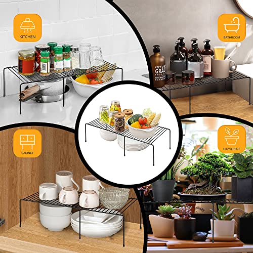 Ravinte 1 Pack Expandable Freezer Shelf Organizer, Black Kitchen Storage | Rustproof Metal Wire, Adjustable Width, Fridge, Pantry, Cupboard, Countertop, Easy Install, No Tools Needed, Space Saving - color: Black
