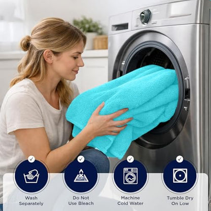 DAN River 2 Pack Bath Sheets Extra Large 35x70, Large Bath Towels for Adults, XL Oversized Heavy Duty Towel Set, 600 GSM 100% Ring Spun Cotton, Soft Quick Dry, Aqua - color: Aqua, size: Bath Sheet 35x70" (PK 2)