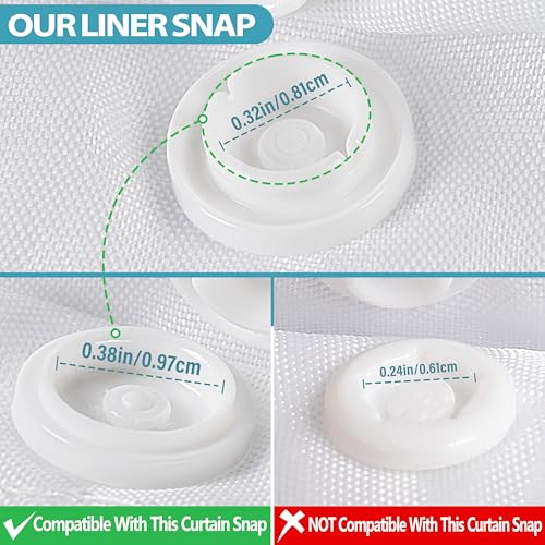 Conbo Mio 3 Pack Hotel Fabric Snap in Shower Curtain Liner Replacement Removable Water Repellent Liner for Bathroom Shower Curtain Liner 70W X 54H - size: 70"W x 54"L (Pack of 3)