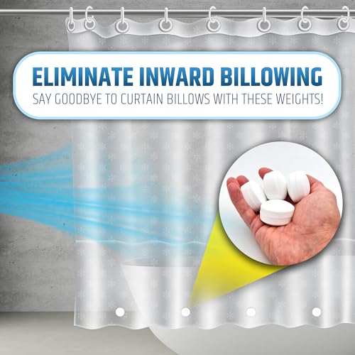 Powerful Anti-Billowing Magnetic Shower Curtain Weights for Splash-Free Bath Experience - 360° Silicone Wrapped - Will Never Rust - Heavy Magnets Prevent Curtain Liners from Blowing | 4 Pairs | White - color: White, size: 4 Standard Pairs
