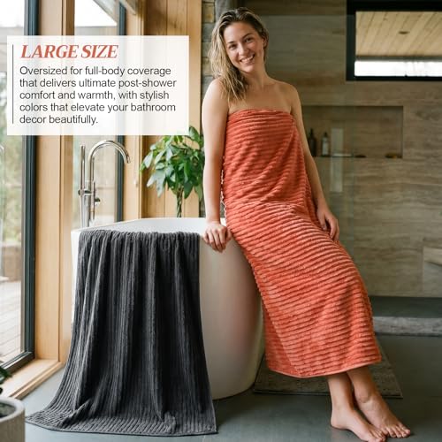 4 Pcs Extra Large Bath Towel 40x80'',Neutral Earth Styles - color: Neutral Earth Styles