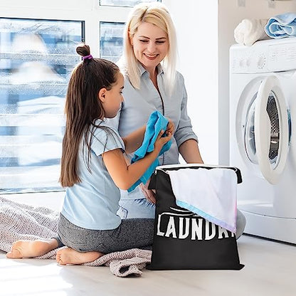 2 Pcs Large Travel Laundry Bags - Washable Waterproof Wet Dry Bags for Dirty Clothes, Swimsuits, Gym Clothes, Laundry, Swimming Pool, Yoga, College Dorm (Black+Grey) - color: Black+Grey