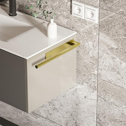 Hand Towel Holder, Adhesive or Drill Wall Mount, Gold | 15 Inch Hand Towel Bar, 304 Stainless Steel, Rustproof, Stick on Towel Racks for Bathroom, Kitchen, RV - color: Gold