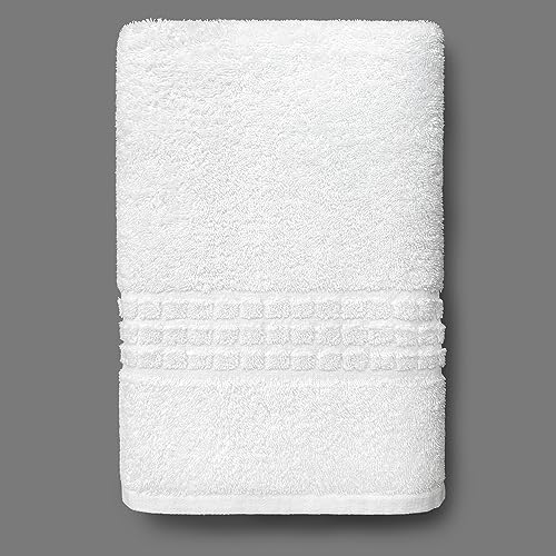 Terry Bath Towel Set 28" x 56" - 100% Ring-Spun Cotton - Durable Hotel Quality - Soft and Absorbent (4 Towels, White) - size: 4 Bath Towels Set