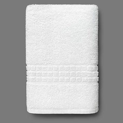 Terry Bath Towel Set 28" x 56" - 100% Ring-Spun Cotton - Durable Hotel Quality - Soft and Absorbent (4 Towels, White) - size: 4 Bath Towels Set