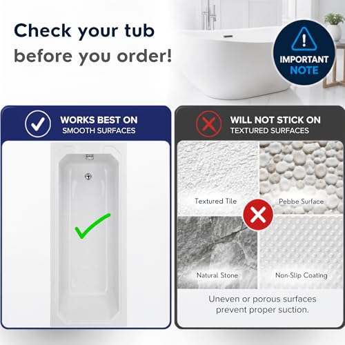Bathtub Mat Non-Slip – 39" x 15.5" Extra Long Shower Mat with Suction Cups, BPA Free & Machine Washable, Textured Bath Mat for Tub, Ideal for Kids, Seniors & Pregnant Women, Clear Blue - color: Light Blue