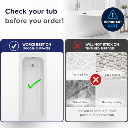 Bathtub Mat Non-Slip – 39" x 15.5" Extra Long Shower Mat with Suction Cups, BPA Free & Machine Washable, Textured Bath Mat for Tub, Ideal for Kids, Seniors & Pregnant Women, Clear Blue - color: Light Blue