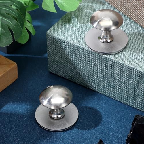 2pcs Self-Adhesive Suction Cup Door Handles Stainless Steel Cabinet Pulls for Shower Doors Glass Sliding Cabinets No Drilling Installation