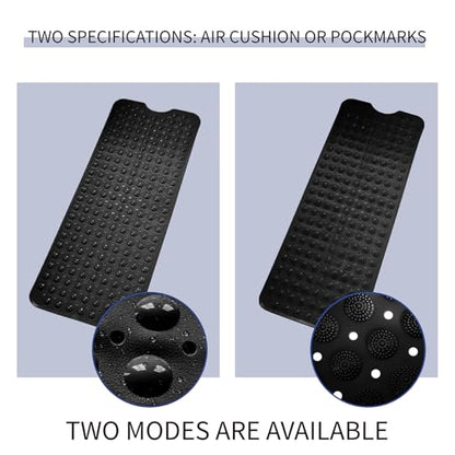 Non-Slip Bath Tub Mat, Extra Large 40x16 Inch Shower Mat with Suction Cups & Drain Holes, Quick Dry Soft Mat for Bathroom Floor Safety, Bubble Style, Black - color: Black