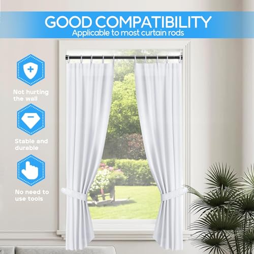 Shower Tension Curtain Rod Black 45 to 77 Inch Spring Tension Curtain Rod | Shower Rod Non Slip Shower Curtain Rod No Drilling 1pcs for Windows Adjustable Tension Rods of Curtain Window Closet Kitchen - color: Black, size: 45-77 inch 1pcs