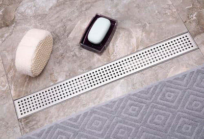 Neodrain 54" Linear Shower Drain, Brushed 304 SS Bathroom Linear Drain,cUPC | Brushed Nickel Shower Drain with Quadrato Grate& Adjustable Feet, Long Rectangle Shower Floor Drain in Bathroom, Balcony etc - color: Brushed Nickel, size: 54 In