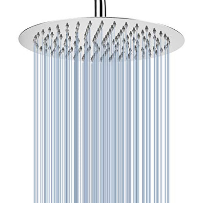 Voolan Rain Shower Head, High Pressure High Flow All Metal Rainfall Shower Head, Ultra-Thin Design-Pressure Boosting, Universal Wall and Ceiling Mount (10 Inch, Chrome) - color: Chrome, size: 10 Inch