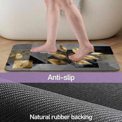 Modern Gray Bathroom Rugs Mat, Super Absorbent Quick Drying Floor Mat for Bathroom Entryway 17"x30" - color: Modern Gray