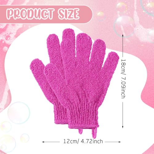 Didaey 104 Pcs Exfoliating Glove Bulk Shower Gloves with Hanging Loop Exfoliating Body Scrubber Dead Skin Remover for Body Bath Beauty Spa Massage Scrubs Men Women Bathing(Rose Red) - color: Rose Red
