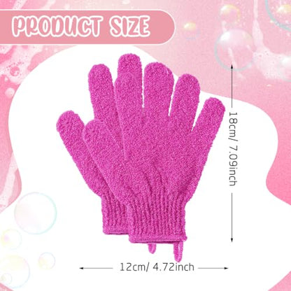Didaey 104 Pcs Exfoliating Glove Bulk Shower Gloves with Hanging Loop Exfoliating Body Scrubber Dead Skin Remover for Body Bath Beauty Spa Massage Scrubs Men Women Bathing(Rose Red) - color: Rose Red