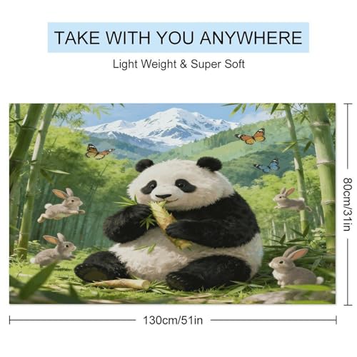 Bamboo Sea Wonderland Bath Towel Stylish Double-Faced Pile Travel Towel Soft Absorbent Beach Towel for Pool Swim Sports Camping Adults Gift 51X31 Inch