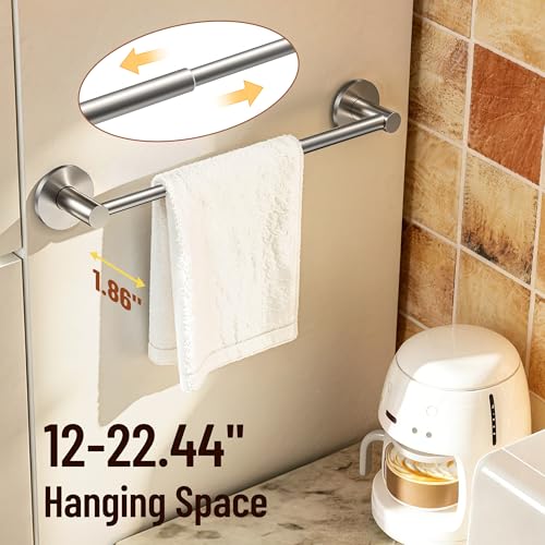Magnetic Towel Bar, Adjustable Towel Rod, Silver, 1 Pack | Larger Magnetic Base, Non-Slip, Hidden Magnet, 304 Stainless Steel Magnetic Towel Holder for Refrigerator, Dishwasher, Oven - color: Magnetic–silver