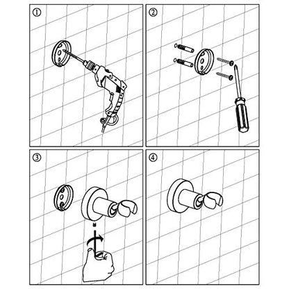 All Brass Adjustable Wall Mount Handheld Shower Bracket Holder (Round, Chrome) - size: Round-Chrome