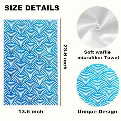 ZHAMEN 2 Pcs Seashells Waffle Kitchen Towel Soft Absorbent Hand Tea Towels - color: Multi 1570