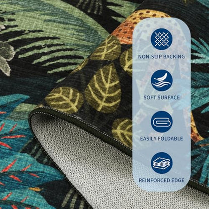 GarveeHome Jungle Animal Washable Area Rug - color: Blue, size: 2' x 10' (Rectangular)