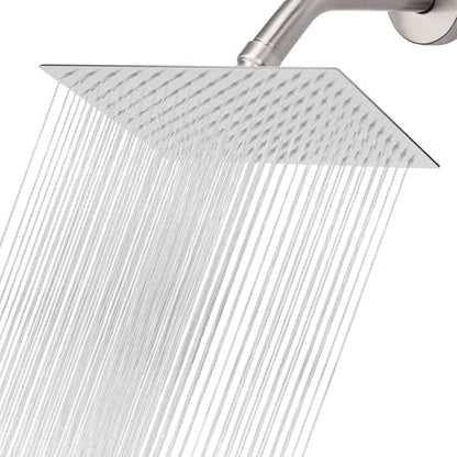 NearMoon Rain Shower Head, High Flow Stainless Steel Rainfall Shower, High Pressure Design, Awesome Shower Experience Even At Low Water Flow (12 Inch Rectangle, Brushed Nickel) - color: Brushed Nickel, size: 12*8 Inch