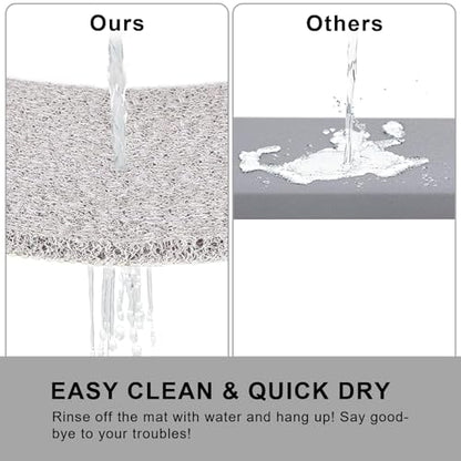 Nonslip Bathtub Mat, Anti Slip Bath Mat 0.6" Extra Thick, Quick Dry Bath Tub Anti Slip Shower Mat, Loofah Non-Slip Bath Mat for Tub Bathroom Pool Kitchen Entryway Home Hotel(Light Gray 24x24) - color: Light Grey, size: 24" x 24" (Square)