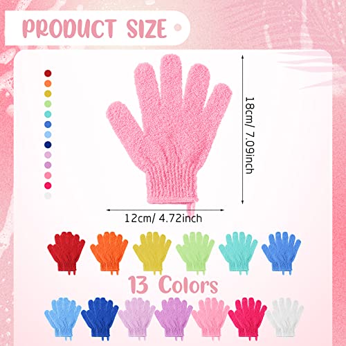 Didaey 104 Pcs Exfoliating Glove Bulk Shower Gloves with Hanging Loop Exfoliating Body Scrubber Dead Skin Remover for Body Bath Beauty Spa Massage Scrubs Men Women Bathing(Multicolor) - color: Multicolor